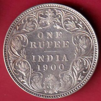 british india 1900 victoria empress one rupee silver coin – F8483