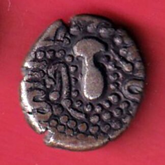 ANCIENT INDIA GADHAYA DYNASTY KING PORTRAIT COIN– F8492