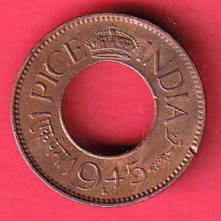 British india king george vi 1945 one pice beautiful copper Coin – f8585