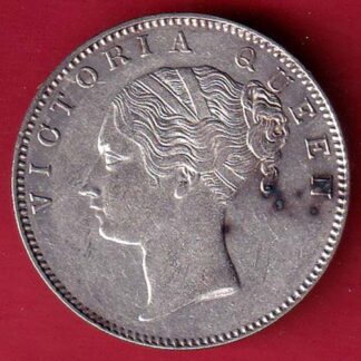 EAST INDIA COMPANY 1840 CONTINIOUS LEGEND VICTORIA QUEEN 1 RUPEE SILVER COIN - FC6904