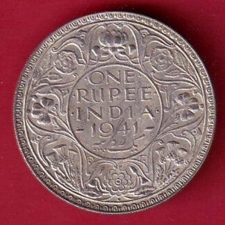 BRITISH INDIA 1941 BOMBAY MINT one RUPEE SILVER COIN– FC6910