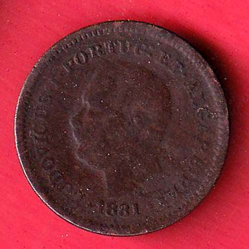 Portuguese India 1881 LUDOVICUS I PORT ET ALGAR REX oitavo de tangka – FC6915