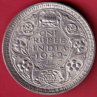 BRITISH INDIA 1942 BOMBAY MINT GEORGE VI ONE RUPEE BEAUTIFUL SILVER COIN- FC6965