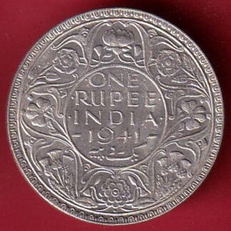 BRITISH INDIA 1941 BOMBAY MINT one RUPEE SILVER COIN :- FC7020