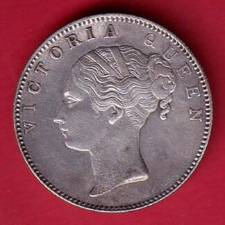 EAST INDIA COMPANY 1840 CONTINIOUS LEGEND VICTORIA QUEEN 1 RUPEE SILVER COIN  – FC7112