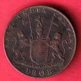 Madras Presidency 10 Cash 1808 copper coin  – FC7125
