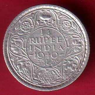 BRITISH INDIA 1940 george vi 1/4 RUPEE SILVER COIN – FC7132