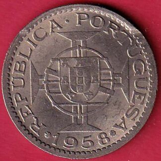 PORTUGUESE INDIA GOA 3 ESCUDO 1958 COIN  –f8705