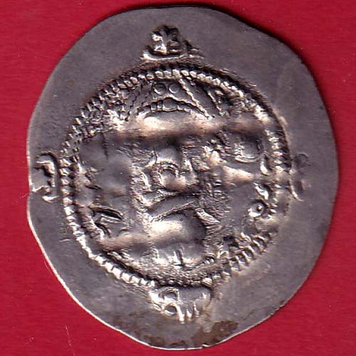 ancient india Indo-Sasanian king bust rare coin– F8715