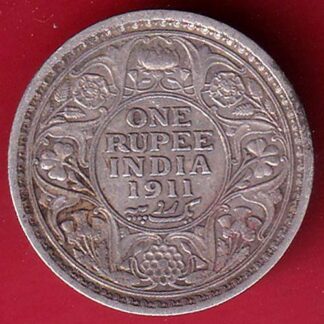 British India 1911 George v one Rupee silver coin  – FC7178