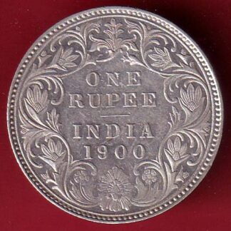 british india 1900 victoria empress one rupee silver coin- FC7193