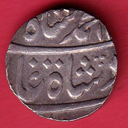 mughals mo.shah shahjahanabad mint one rupee silver coin – FC7237 - Image 2
