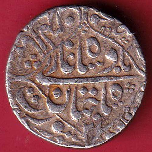 "RARE VERIETY" mughals jahangir surat mint one rupee silver coin :- FC7249