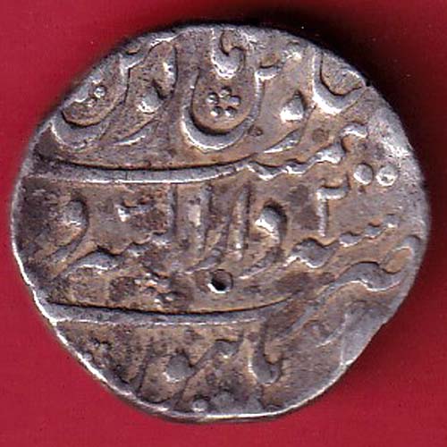 "RARE VERIETY" mughals shahalam burhanpur mint one rupee silver coin :- FC7255 - Image 2