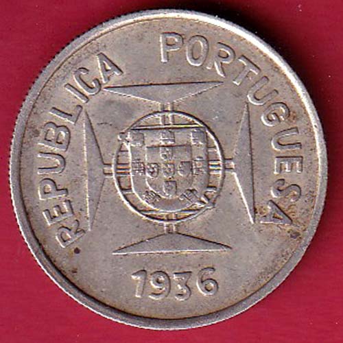 Republic Lisboa mint ½ Rupia SILVER COIN :- FC7273
