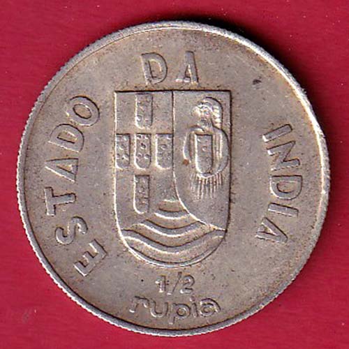 Republic Lisboa mint ½ Rupia SILVER COIN :- FC7273 - Image 2