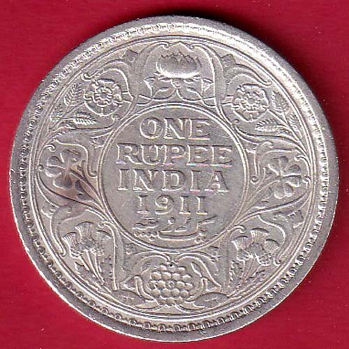 British India 1911 George v one Rupee silver coin – FC7300