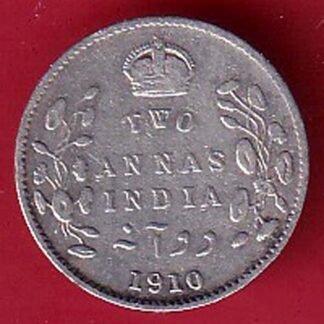 british india 1910 edward two annas silver coin – FC7305