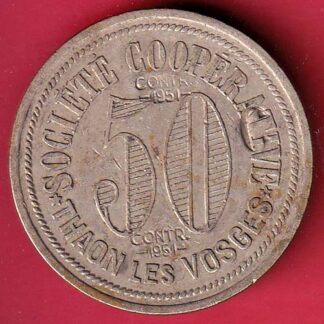 SCARE: Francia BON POUR CINQUANTE FRANCS 1951 50 CONTR SOCIETE COOPERATIVE THAON LES VOSGEL - FC7336