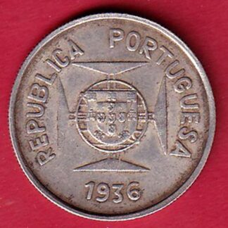 Portuguese India 1936 1/2 rupee beautiful silver coin – FC7377