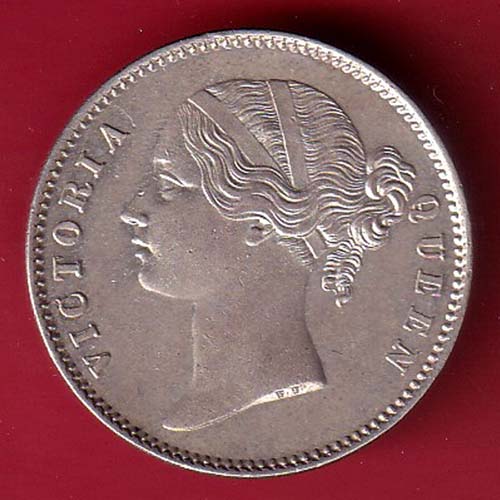 EAST INDIA COMPANY 1840 DIVIDED LEGEND VICTORIA QUEEN ONE RUPEE SILVER COIN – FC7446