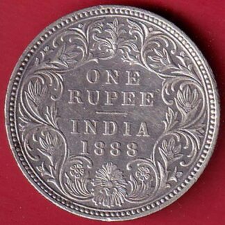 british india 1888 victoria empress one rupee silver coin   :- FC7530