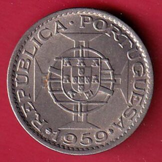 PORTUGUESE INDIA GOA 1 ESCUDO 1959 COIN– F8788