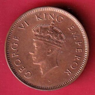 BRITISH INDIA 1939 ONE QURTER ANNA GEORGE VI COPPER COIN- F8883