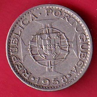 PORTUGUESE INDIA GOA 3 ESCUDO 1958 COIN– F8907