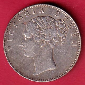 EAST INDIA COMPANY 1840 CONTINIOUS LEGEND VICTORIA QUEEN 1 RUPEE SILVER COIN– FC7592