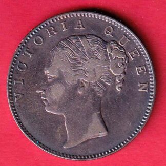 EAST INDIA COMPANY 1840 CONTINIOUS LEGEND VICTORIA QUEEN 1 RUPEE SILVER COIN– FC7593