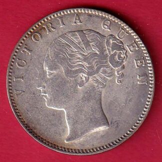 EAST INDIA COMPANY 1840 CONTINIOUS LEGEND VICTORIA QUEEN 1 RUPEE SILVER COIN– FC7594