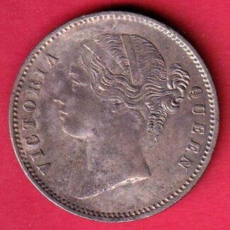 EAST INDIA COMPANY 1840 DIVIDED LEGEND VICTORIA QUEEN ONE RUPEE SILVER COIN-FC7595