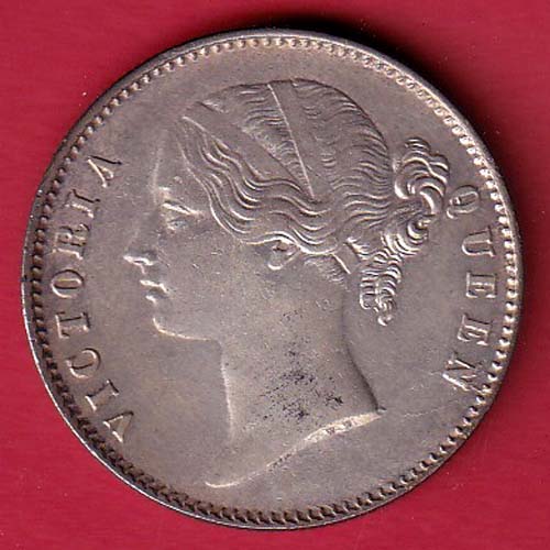 EAST INDIA COMPANY 1840 DIVIDED LEGEND VICTORIA QUEEN ONE RUPEE SILVER COIN – FC7596