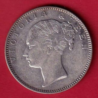 EAST INDIA COMPANY 1840 CONTINIOUS LEGEND VICTORIA QUEEN 1 RUPEE SILVER COIN– FC7597