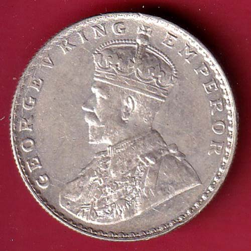 British India 1913 Bombay mint George V ONE RUPEE Silver coin– FC7750