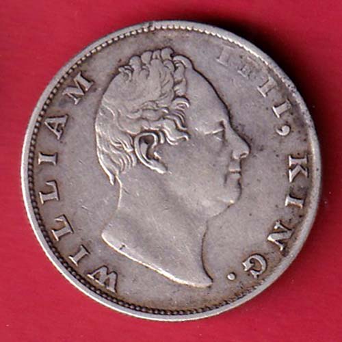 “F INCUSED” EAST INDIA COMPANY 1835 WILLIAM IIII KING GEORGE ONE RUPEE SILVER COIN– FC7761