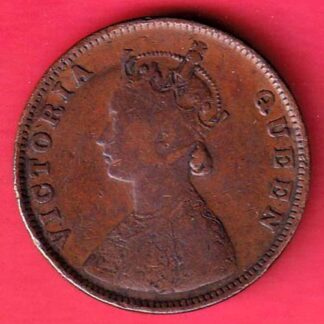 british india 1862 victoria queen half anna copper coin – FC7784