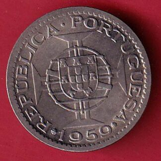 PORTUGUESE INDIA GOA 1 ESCUDO 1959 COIN – f8758