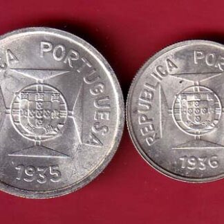 "UNC" PORTUGUES INDIA 2 COINS SET: ONE RUPIA N HALF RUPIA- F8812