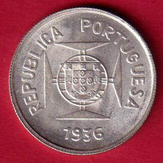 "UNC" Republic Lisboa mint ½ Rupia SILVER COIN– FC7726