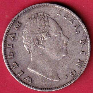 EAST INDIA COMPANY 1835 WILLIAM IIII KING GEORGE ONE RUPEE SILVER COIN:-FC7507