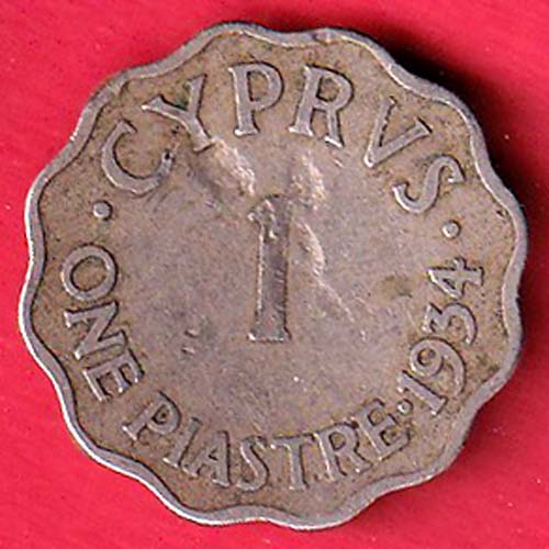 Cyprus 1 Piastre - George V 1934 coin :- FC7524 - Image 2