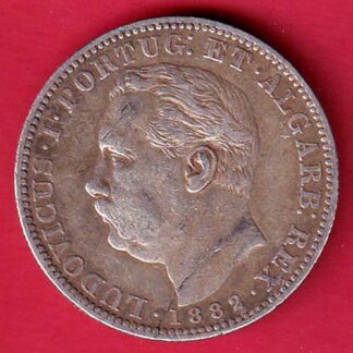 Portuguese india 1882 LUDOVICUS I UMA RUPIA BEAUTIFUL SILVER COIN  – FC7573