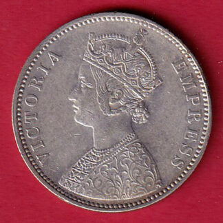 british india (0/1 DOTS) 1880 victoria empress one rupee silver coin- FC7611