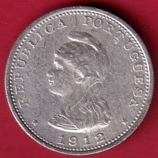 Portuguese India Uma rupee 1912 BEAUTIFUL SILVER COIN  – FC7644