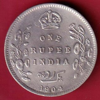 "LUSTER CONDITION" British India 1904 Edward VII One Rupee Silver Coin  – FC7653