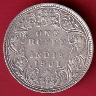 British india 1901 victoria empress one rupee scarce silver coin – FC7668