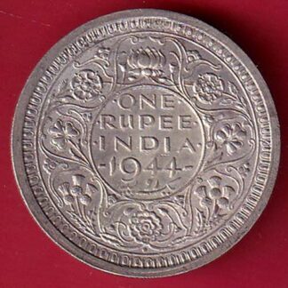 BRITISH INDIA 1944 BOMBAY MINT one RUPEE SILVER COIN – FC7669