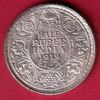 UNC British India George v king 1919 Half rupee beautiful silver coin – FC7708